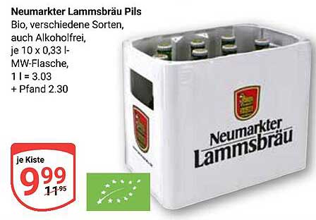 Neumarker Lammsbräu Pils 10 x 0,33 l - Bio, verschiedene Sorten, auch alkoholfrei