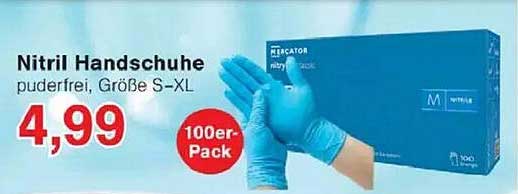 Nitril Handschuhe puderfrei, Größe S-XL, 100er-Pack
