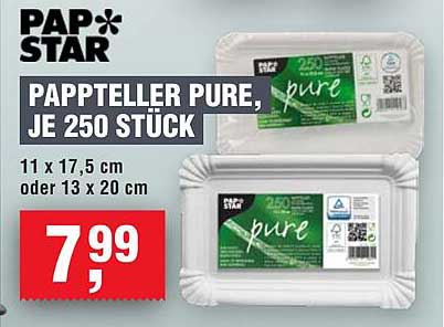 Papp-Teller Pure, je 250 Stück