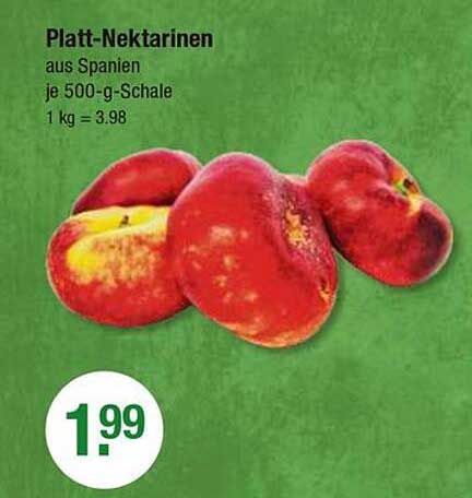 Platt-Nektarinen aus Spanien je 500-g-Schale