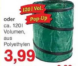 Pop-Up Gartensack 120 l Volumen aus Polyethylen
