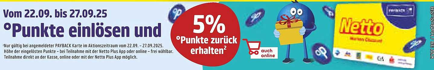 Punkte einlösen und 5% Punkte zurück erhalten!