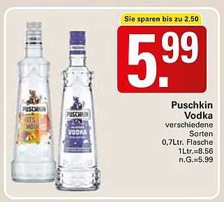 Puschkin Vodka verschiedene Sorten 0,7L Flasche