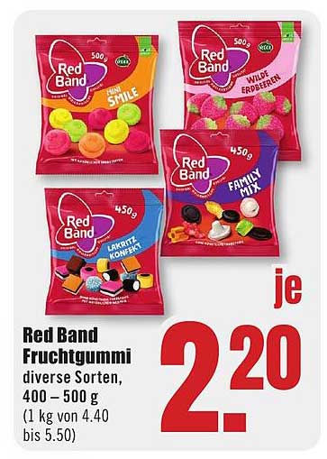 Red Band Fruchtgummi 400 - 500 g