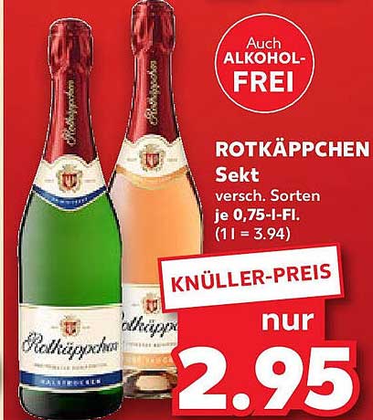 ROTKÄPPCHEN Sekt – verschiedene Sorten, je 0,75 l-Flasche