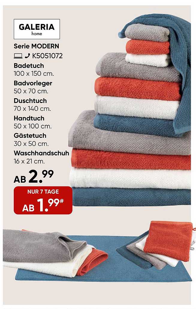 Serie MODERN bei Galeria: Badetücher, Handtücher und mehr