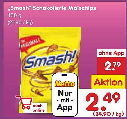 "Smash" Schokolierte Maischips 100 g
