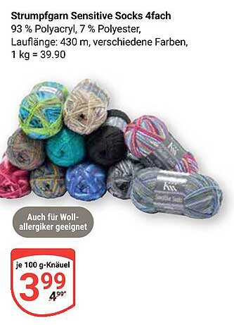Strumpfgarn Sensitive Socks 4fach