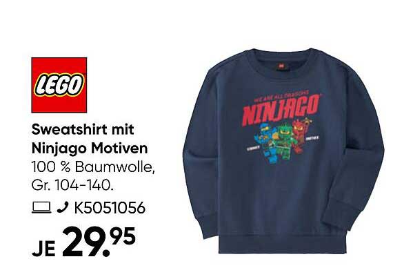 Sweatshirt mit Ninjago Motiven