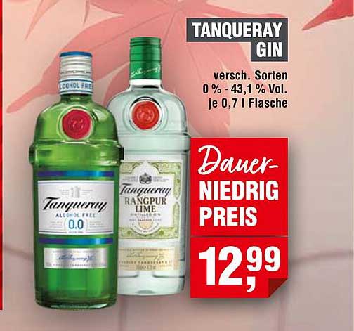 Tanqueray Gin - Verschiedene Sorten 0% - 43,1% Vol. je 0,7 l Flasche
