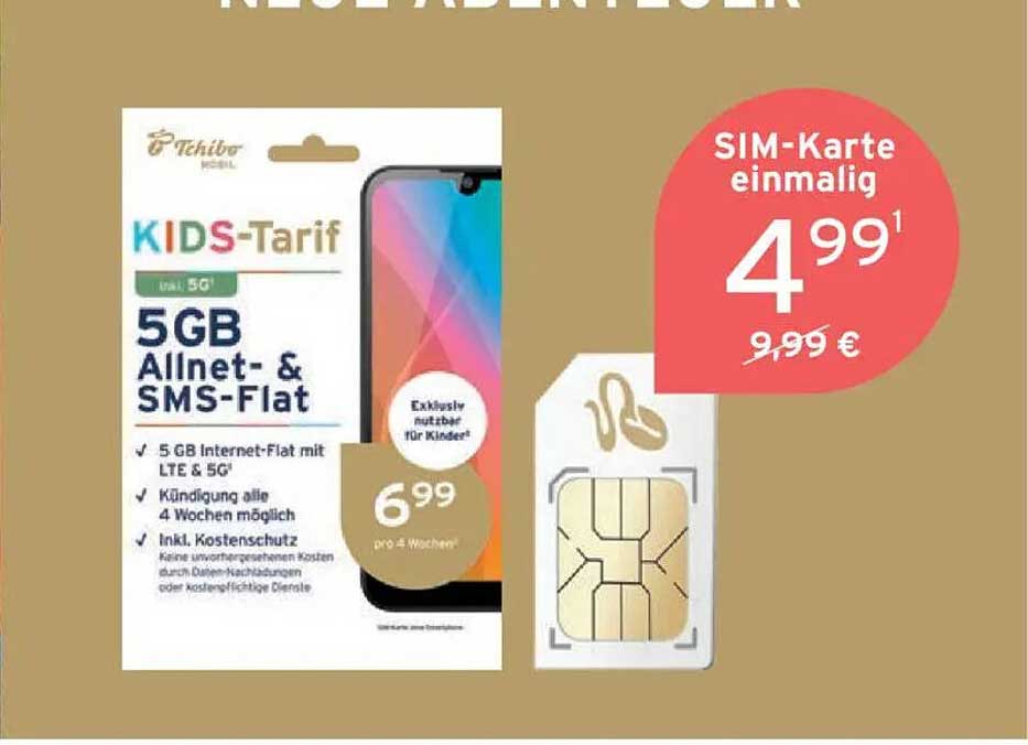 Tchibo KIDS-Tarif 5GB Allnet- & SMS-Flat