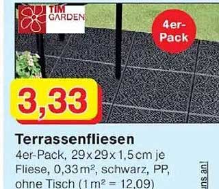 Terrassenfliesen 4er-Pack von TIM GARDEN