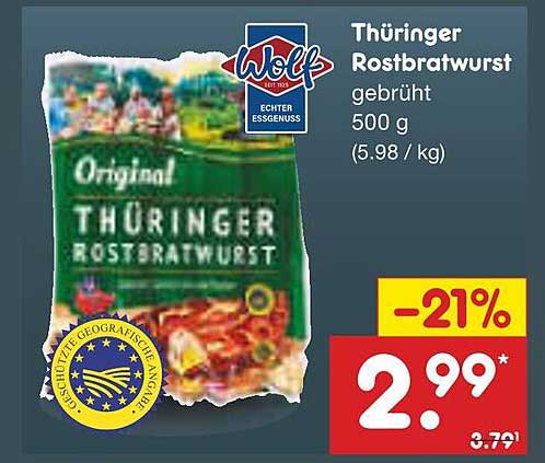 Thüringer Rostbratwurst 500 g