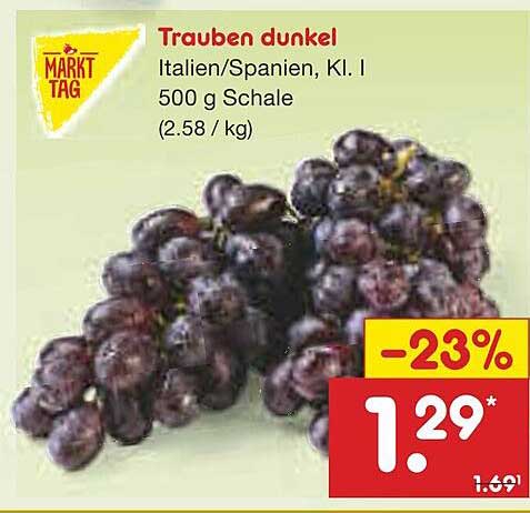 Trauben dunkel - Italien/Spanien, Kl. I, 500 g Schale