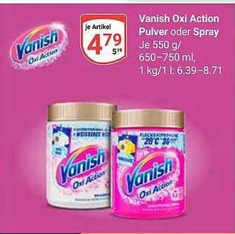 Vanish Oxi Action Pulver oder Spray