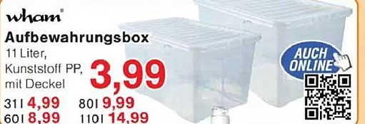 wham Aufbewahrungsbox 11 Liter, Kunststoff PP, mit Deckel
