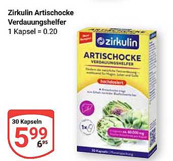 Zirkulin Artischocke Verdauungshelfer 30 Kapseln