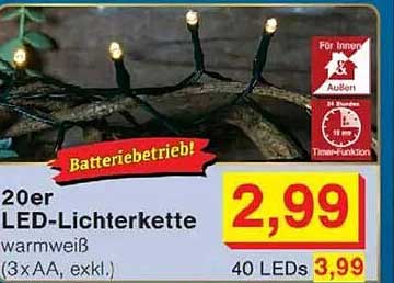 20er LED-Lichterkette warmweiß