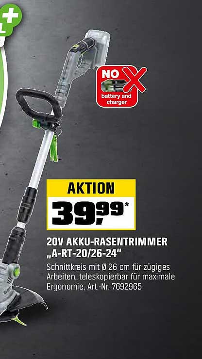 20V Akku-Rasentrimmer „A-RT-20/26-24“