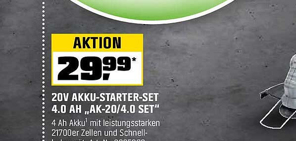 20V Akku-Starter-Set 4.0 AH "AK-20/4.0 Set"