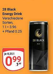 28 Black Energy Drink - Verschiedene Sorten