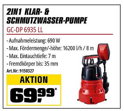 2in1 Klar- & Schmutzwasser-Pumpe GC-DP 6935 LL