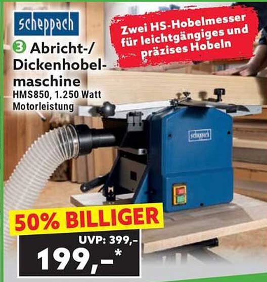 3 Abricht-/Dickenhobelmaschine HMS850, 1.250 Watt Motorleistung