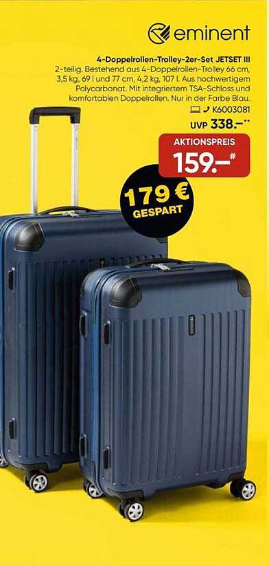 4-Doppelrollen-Trolley-2er-Set JETSET III von eminent