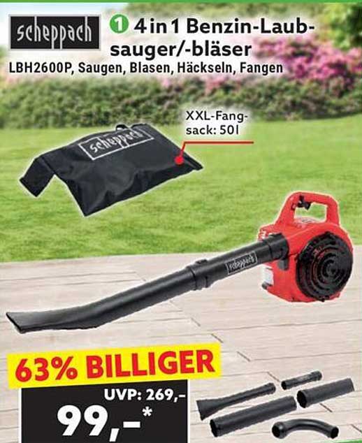 4 in 1 Benzin-Laubsauger/-bläser LBH2600P von Scheppach
