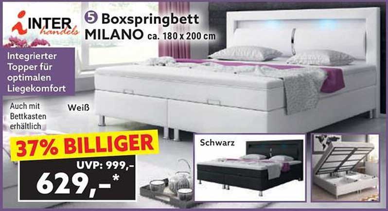 5 Boxspringbett MILANO ca. 180 x 200 cm