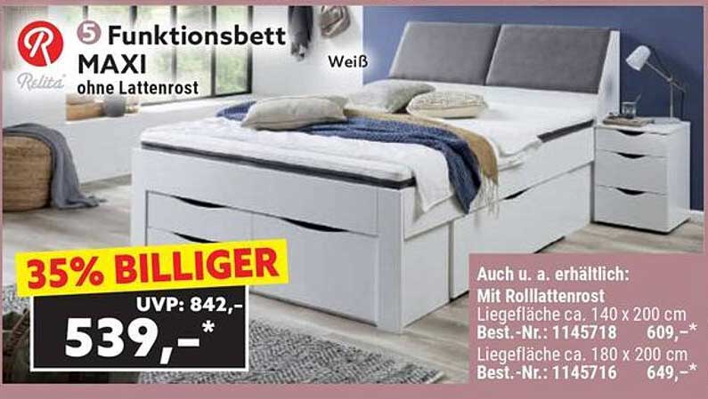 5 Funktionsbett MAXI ohne Lattenrost