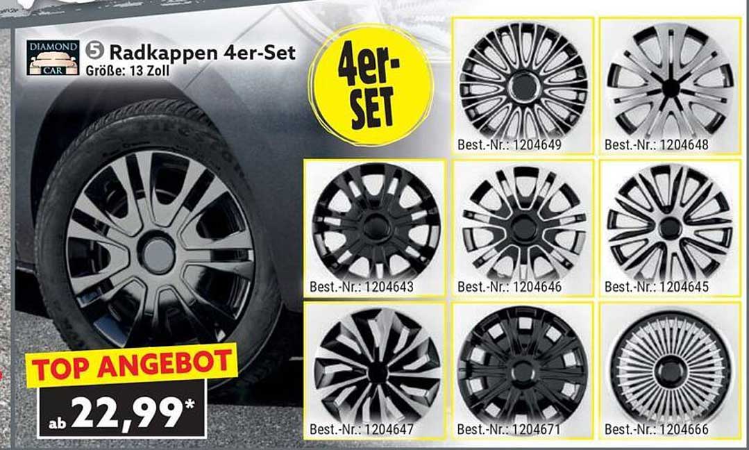 5 Radkappen 4er-Set - Größe: 13 Zoll