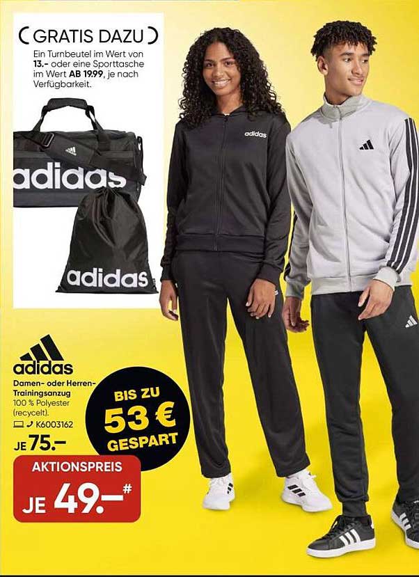 Adidas Damen- oder Herren-Trainingsanzug
