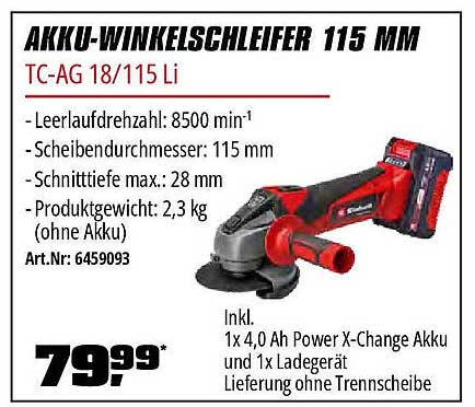 AKKU-WINKELSCHLEIFER 115 MM TC-AG 18/115 Li