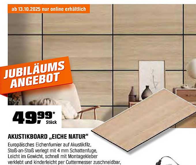 Akustikboard „Eiche Natur“