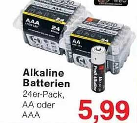 Alkaline Batterien 24er-Pack, AA oder AAA