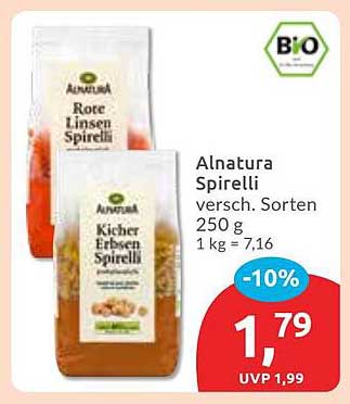 Alnatura Spirelli - Bio Pasta in verschiedenen Sorten