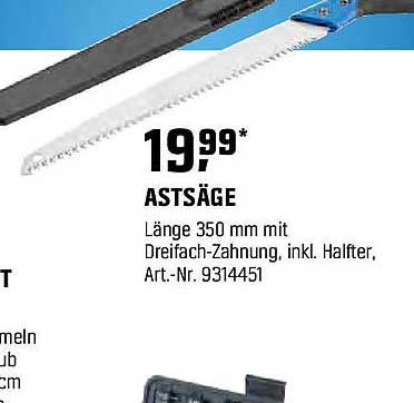 ASTSÄGE 350 mm mit Dreifach-Zahnung