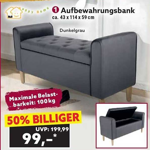 Aufbewahrungsbank Dunkelgrau