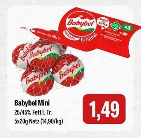 Babybel Mini - 5x20g netz (14,90/kg)