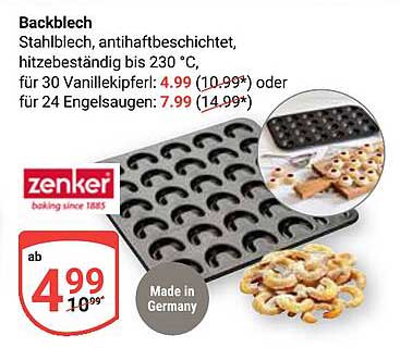 Backblech von Zenker - Ideal für Ihre Backkreationen