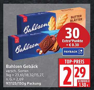 Bahlsen Gebäck – verschiedene Sorten