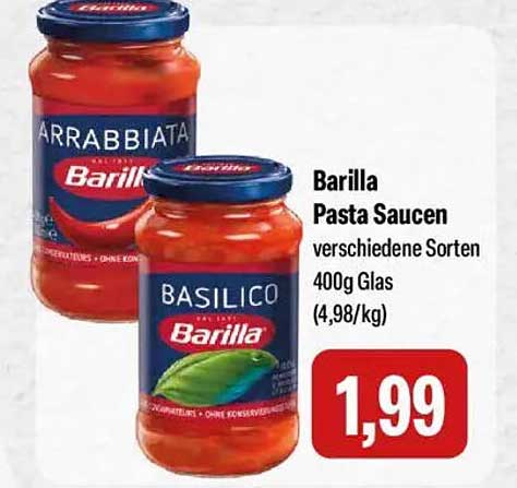 Barilla Pasta Saucen – verschiedene Sorten 400g Glas