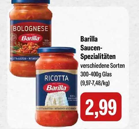Barilla Saucen-Spezialitäten - verschiedene Sorten 300-400g Glas