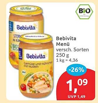 Bebivita Menü versch. Sorten 250 g