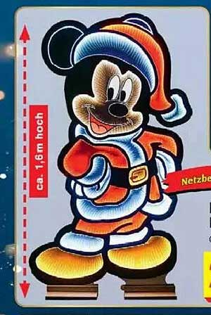 Beleuchtete Weihnachtsfigur Mickey Mouse – 1,6 m hoch