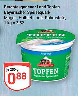 Berchtesgadener Land Topfen Bayerischer Speisequark - 250 g für nur 0,88 €