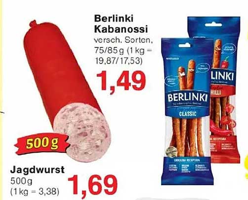 Berlini Kabanossi und Jagdwurst - Jetzt zugreifen!