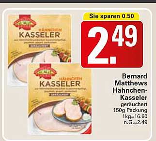 Bernard Matthews Hähnchen-Kasseler - geräuchert, 150g Packung