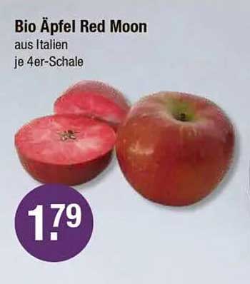 Bio Äpfel Red Moon aus Italien je 4er-Schale